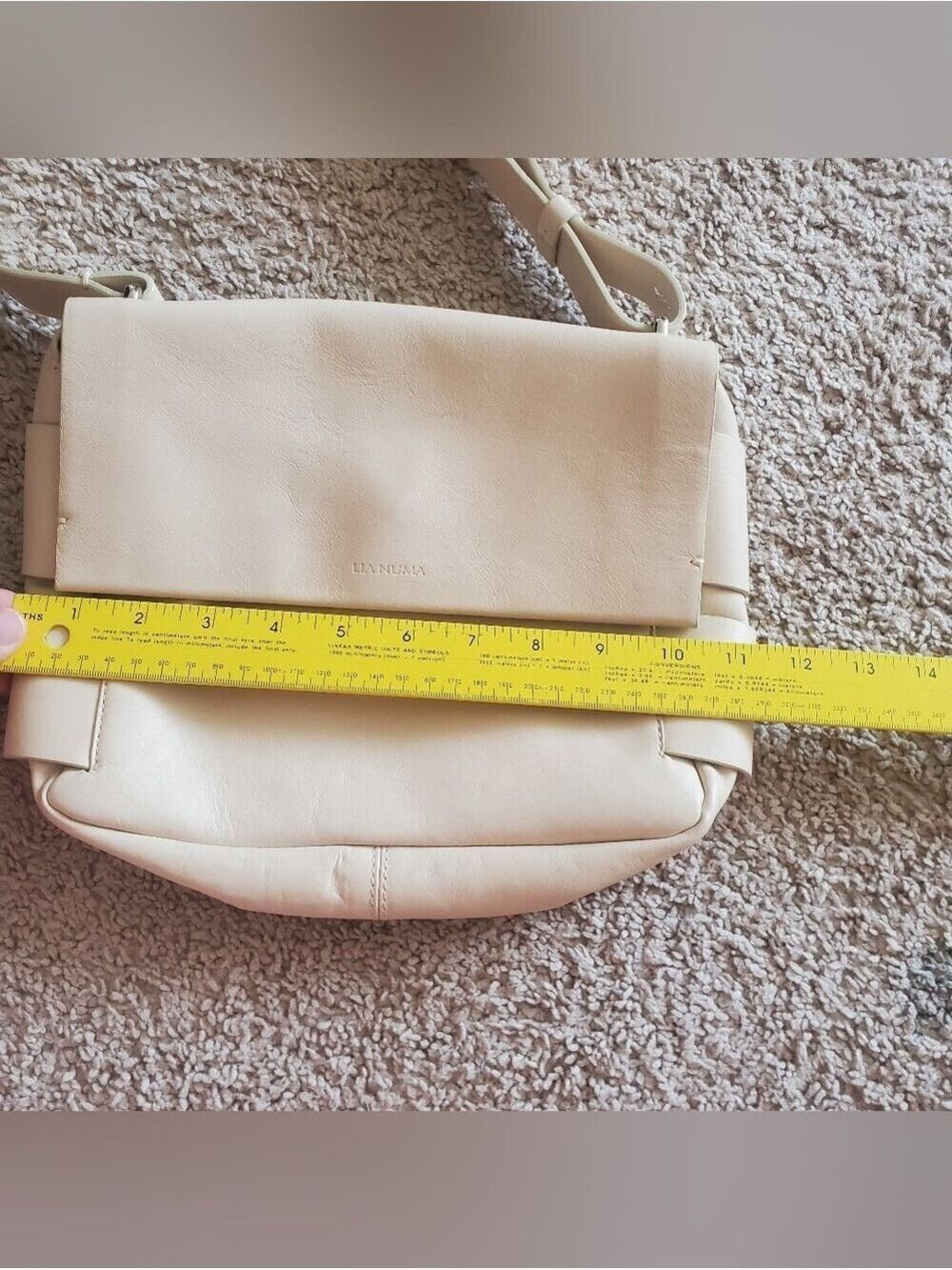 LIA NUMA Satchel Shoulder Handbag Genuine Calf Leather Made In Italy - Picture 11 of 14